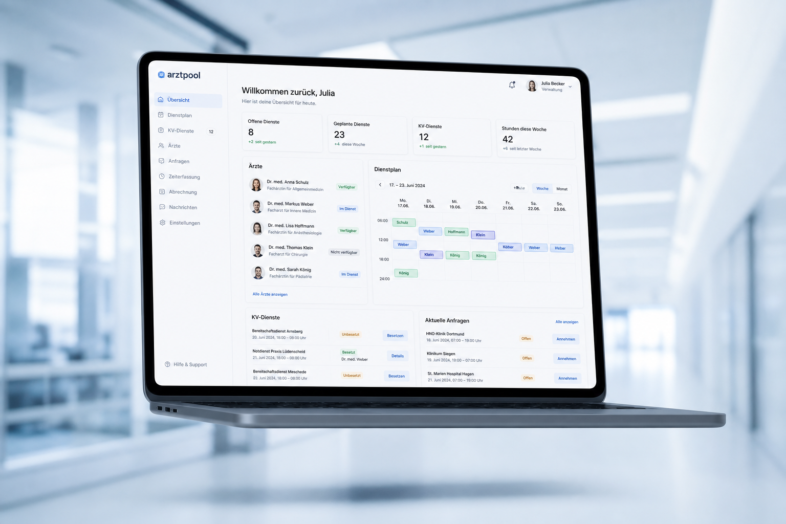 ArztPool healthcare staffing portal